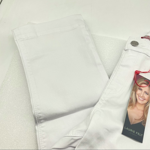 1X Laurie Felt Regular Colored Silky Denim Capri Pull On Jeans White Plus - Picture 5 of 15